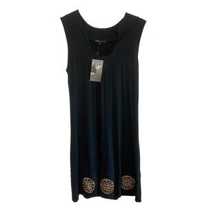 U Swim Swim Coverup Womens Small Black Gold Medallions
